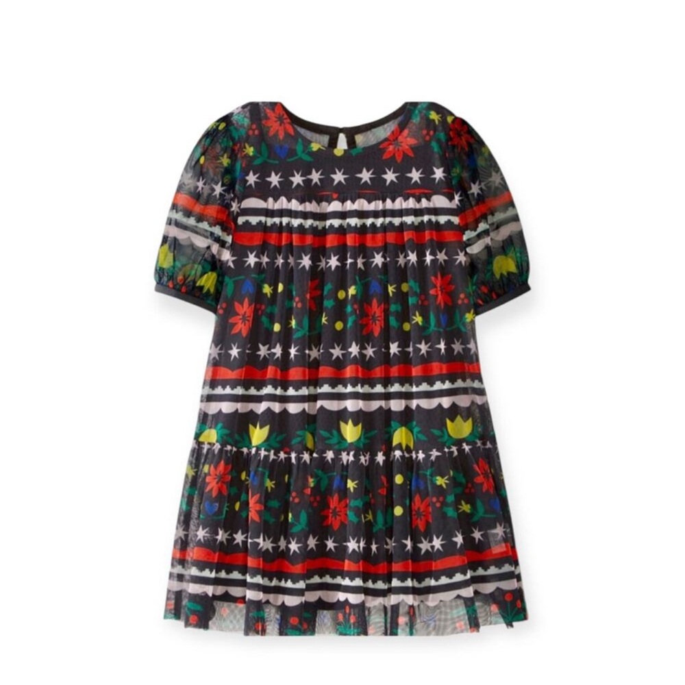 Hannah Andersson 3T Deck the Halls Flounce Tulle Dress
